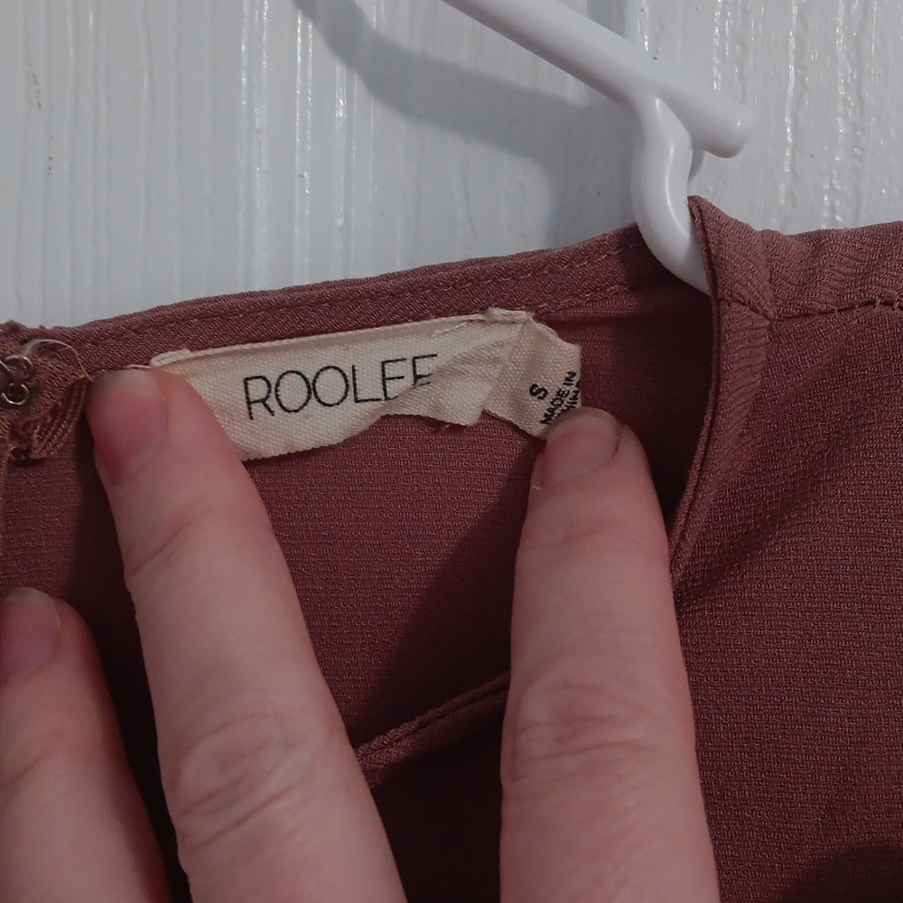 Roolee Dusty Rose Ruffle Long Sleeve Dress - Picture 3 of 5